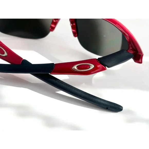 Rare Oakley Half Jacket Iridium Red Frame 4-022 Orange Mirror Lens Sunglasses - Picture 9 of 10